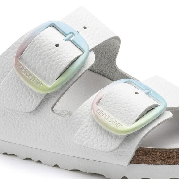 Birkenstock Arizona Big Buckle Rainbow Pastel Ombre White Leather Sandal 41/10.5 - Picture 3 of 14